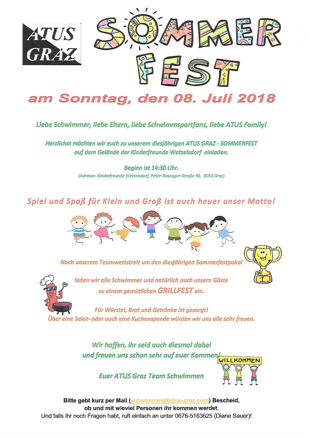 Einladung zum Sommerfest ATUS Graz
